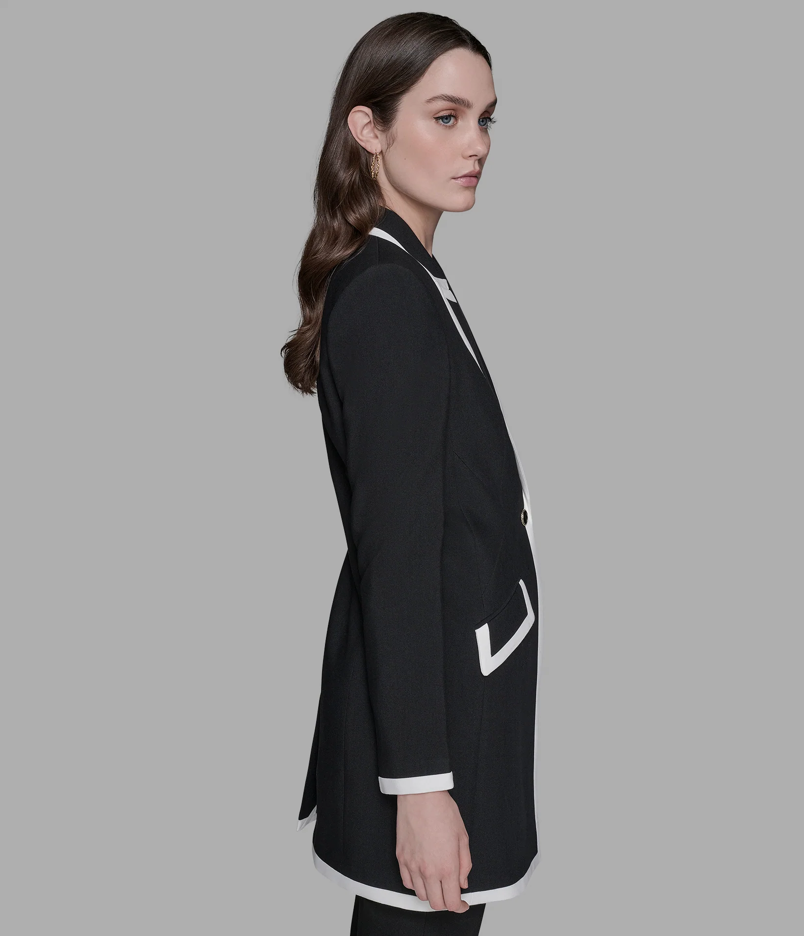 CONTRAST TRIM OVERCOAT - Image 5