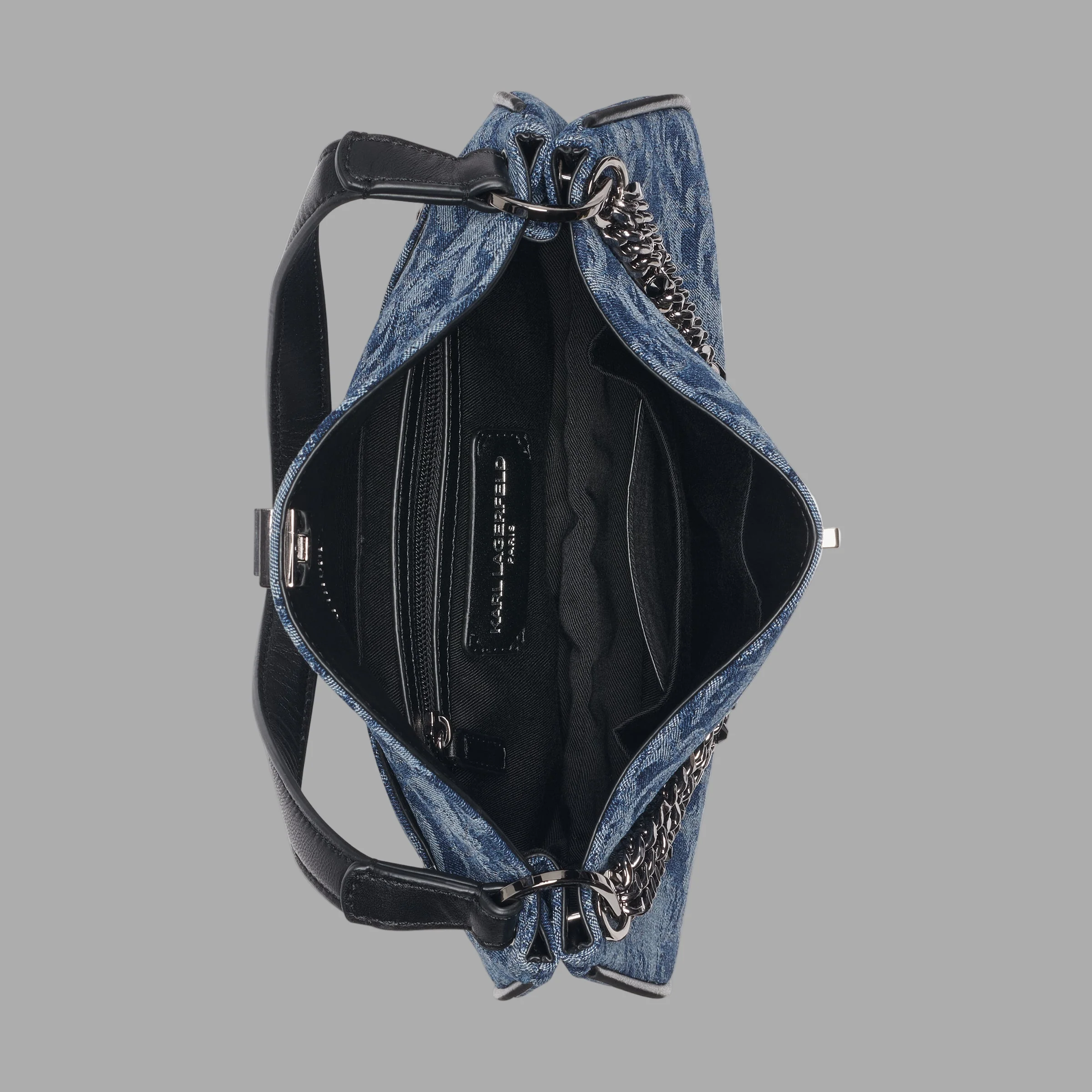 NADINE DENIM JACQUARD SHOULDER BAG - Image 4