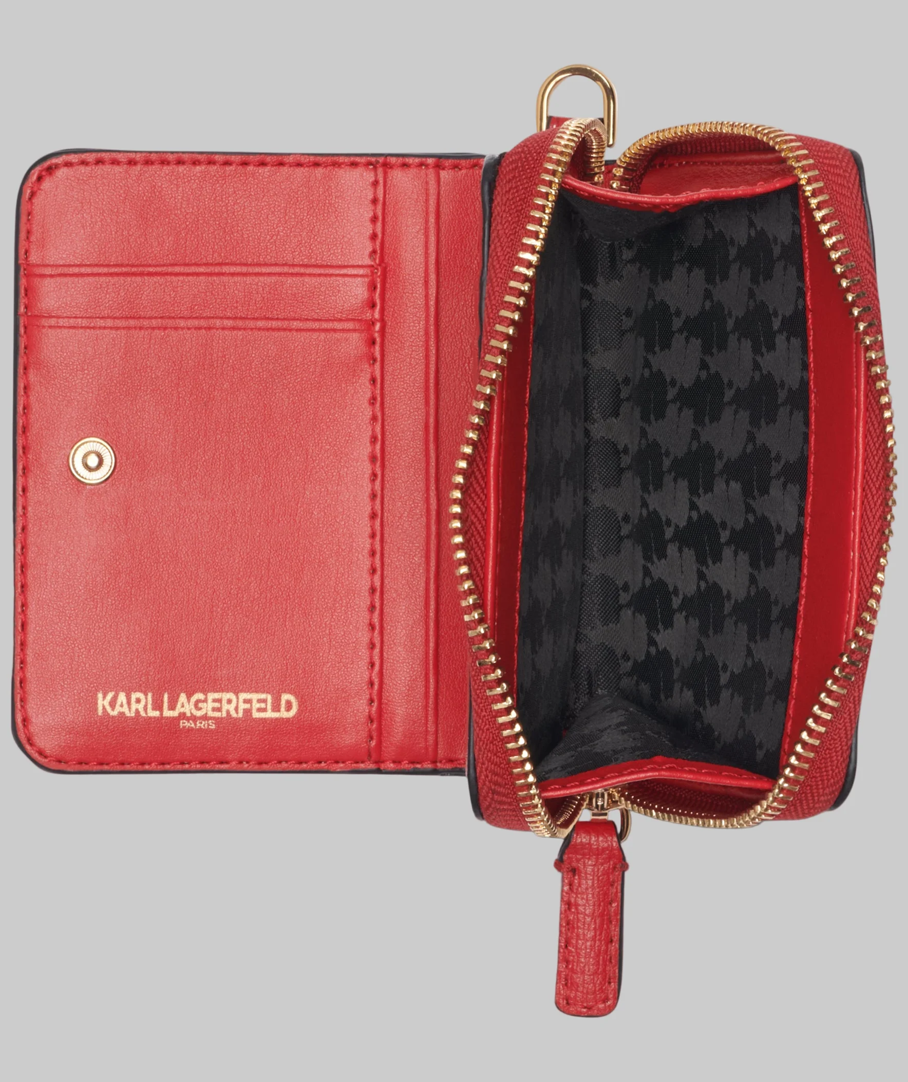 SMALL ZIP WALLET BLACK WITH KATE PINS - Image 4