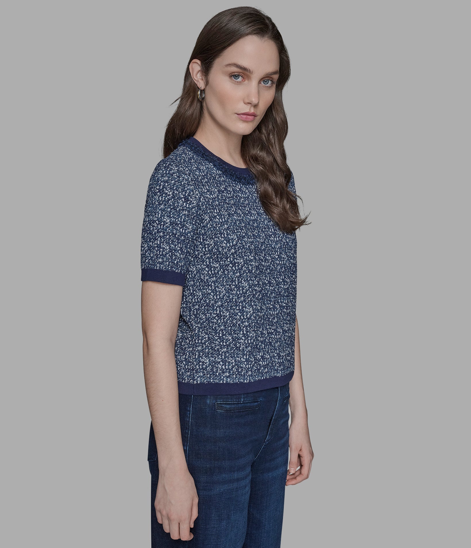 TWEED DENIM SWEATER - Image 4
