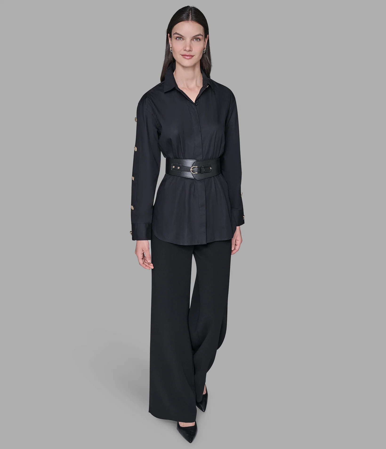 BELTED POPLIN SHIRT - Image 3