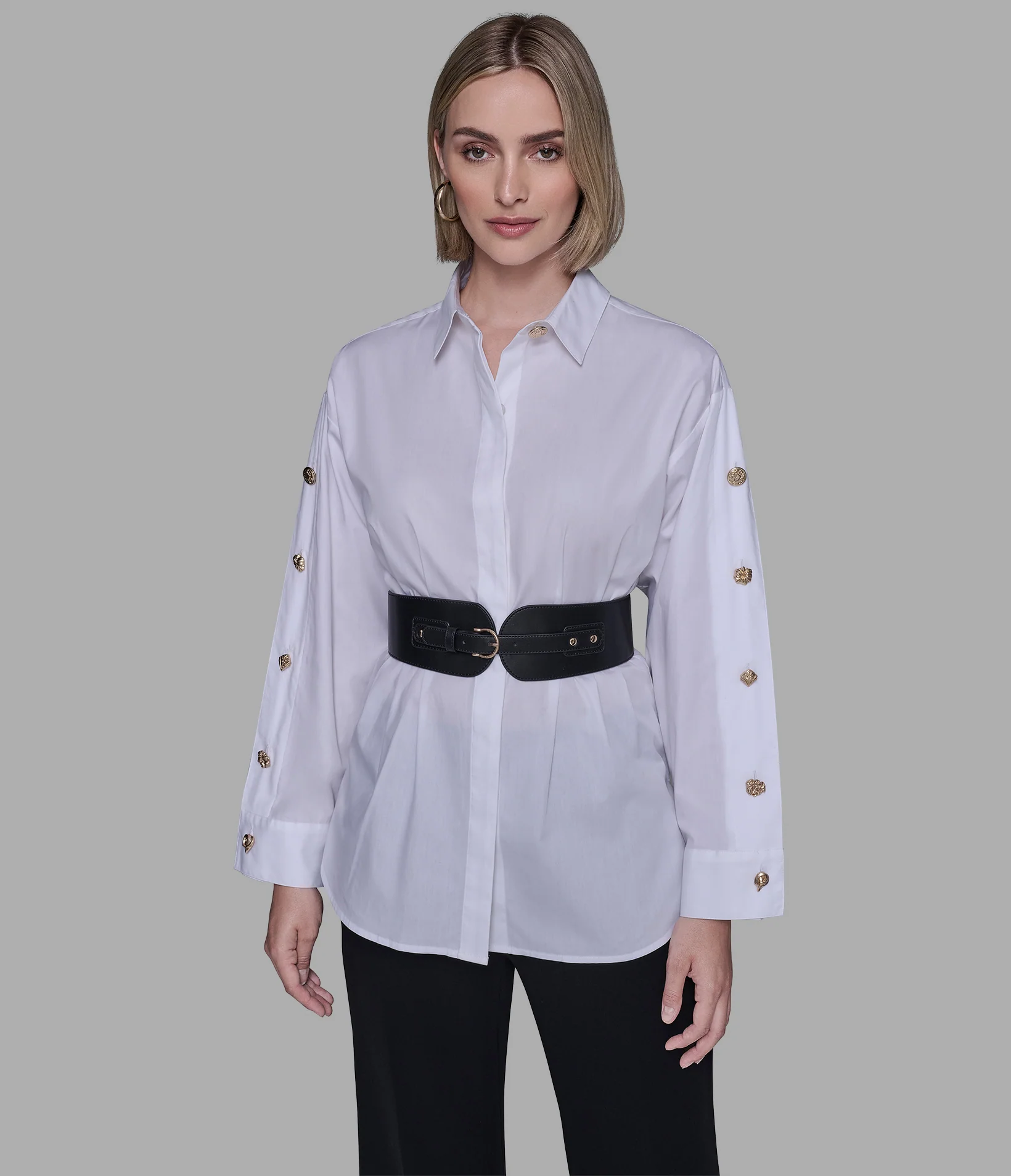 BELTED POPLIN SHIRT - Image 4