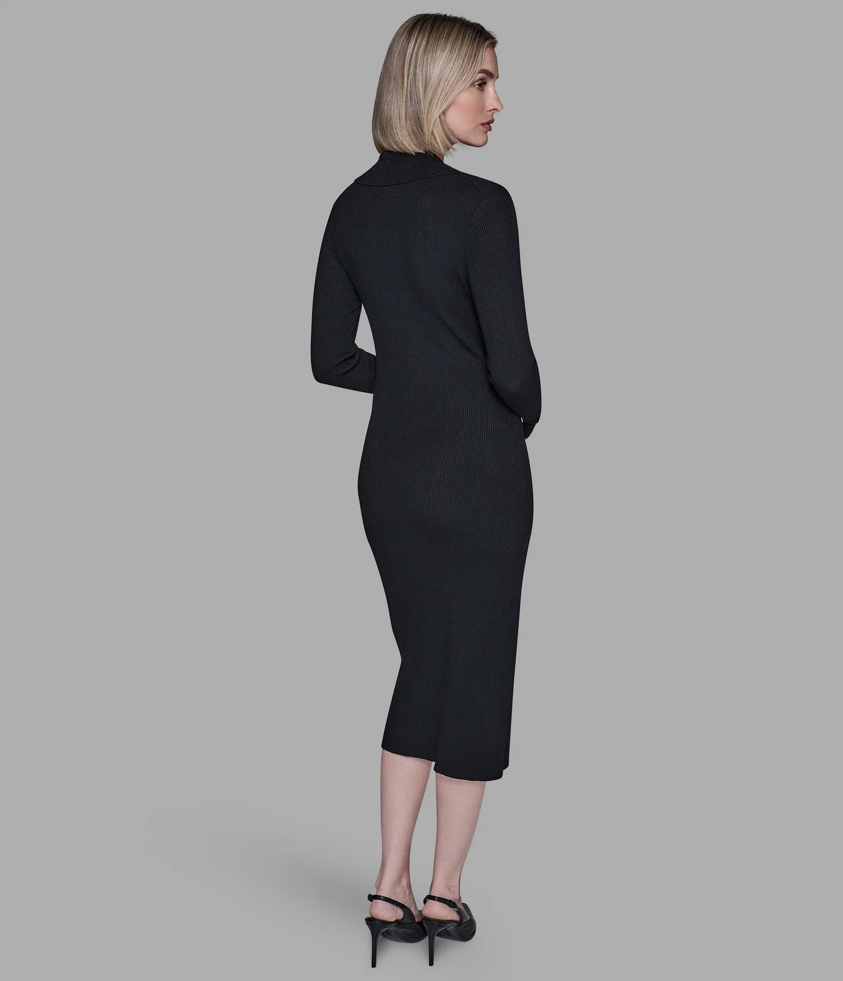 LONG SLEEVE POLO SWEATER DRESS - Image 2