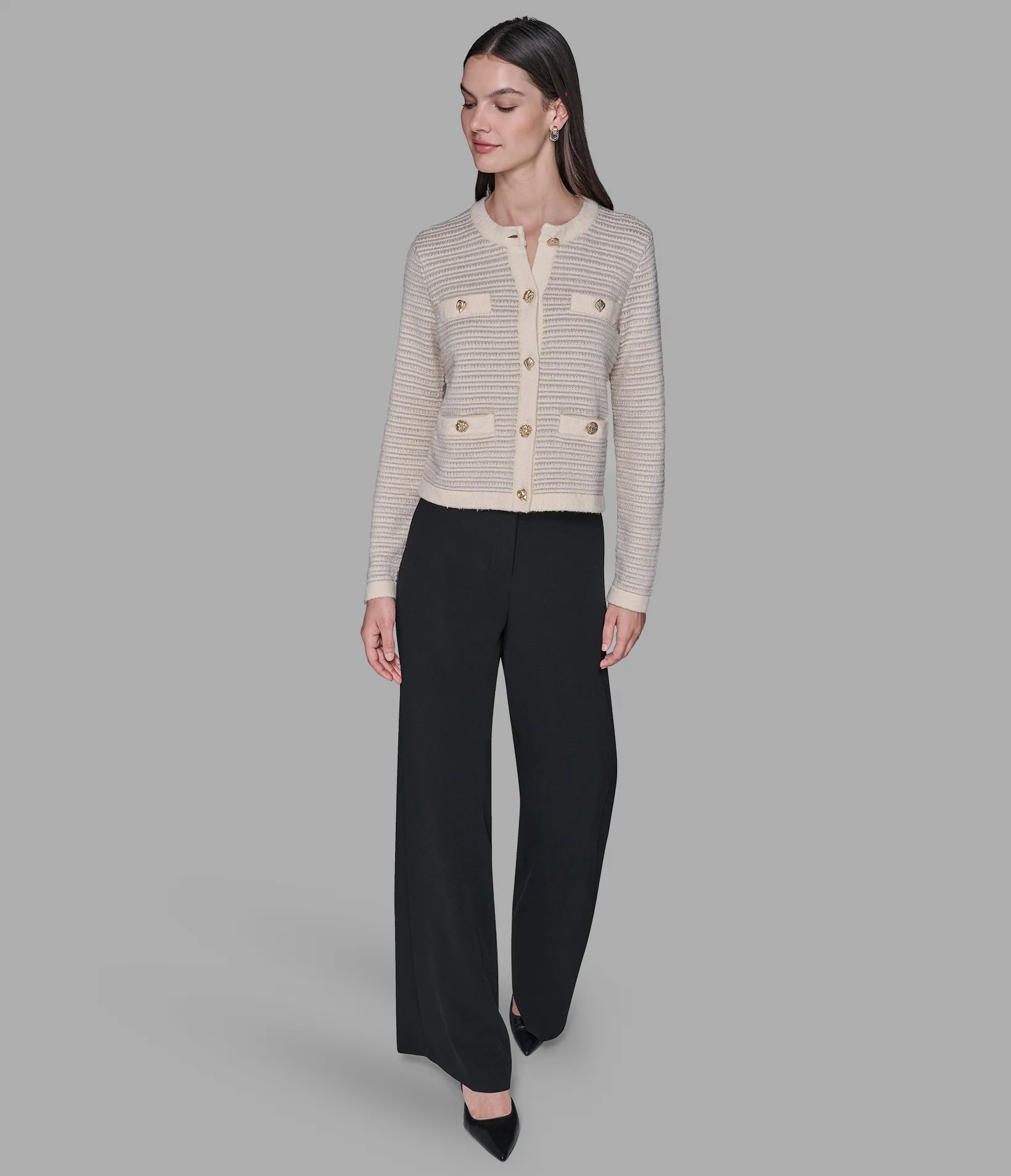 CROPPED TEXTURED CARDIGAN - Image 3