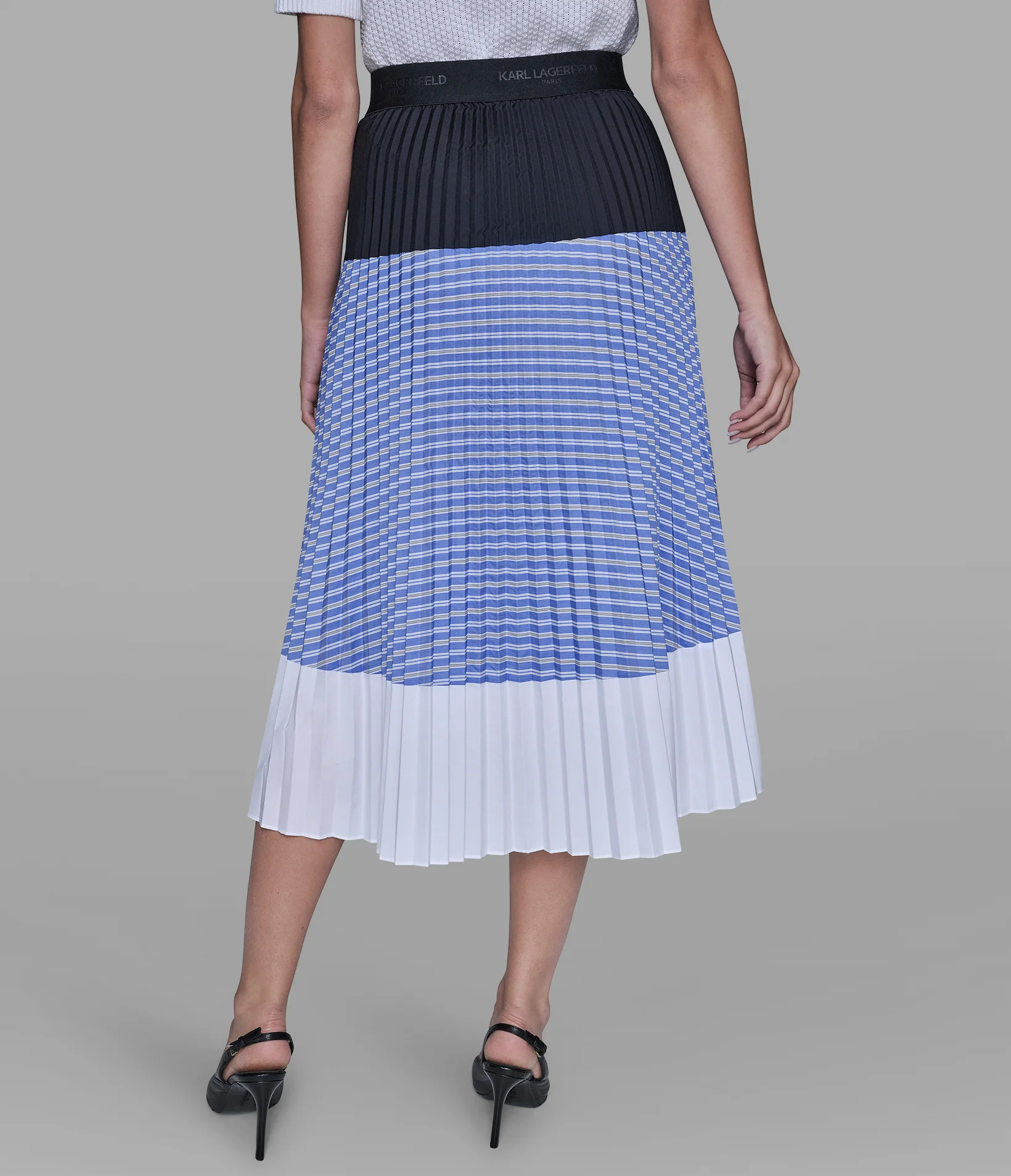 PLEATED COLORBLOCK SKIRT - Image 2