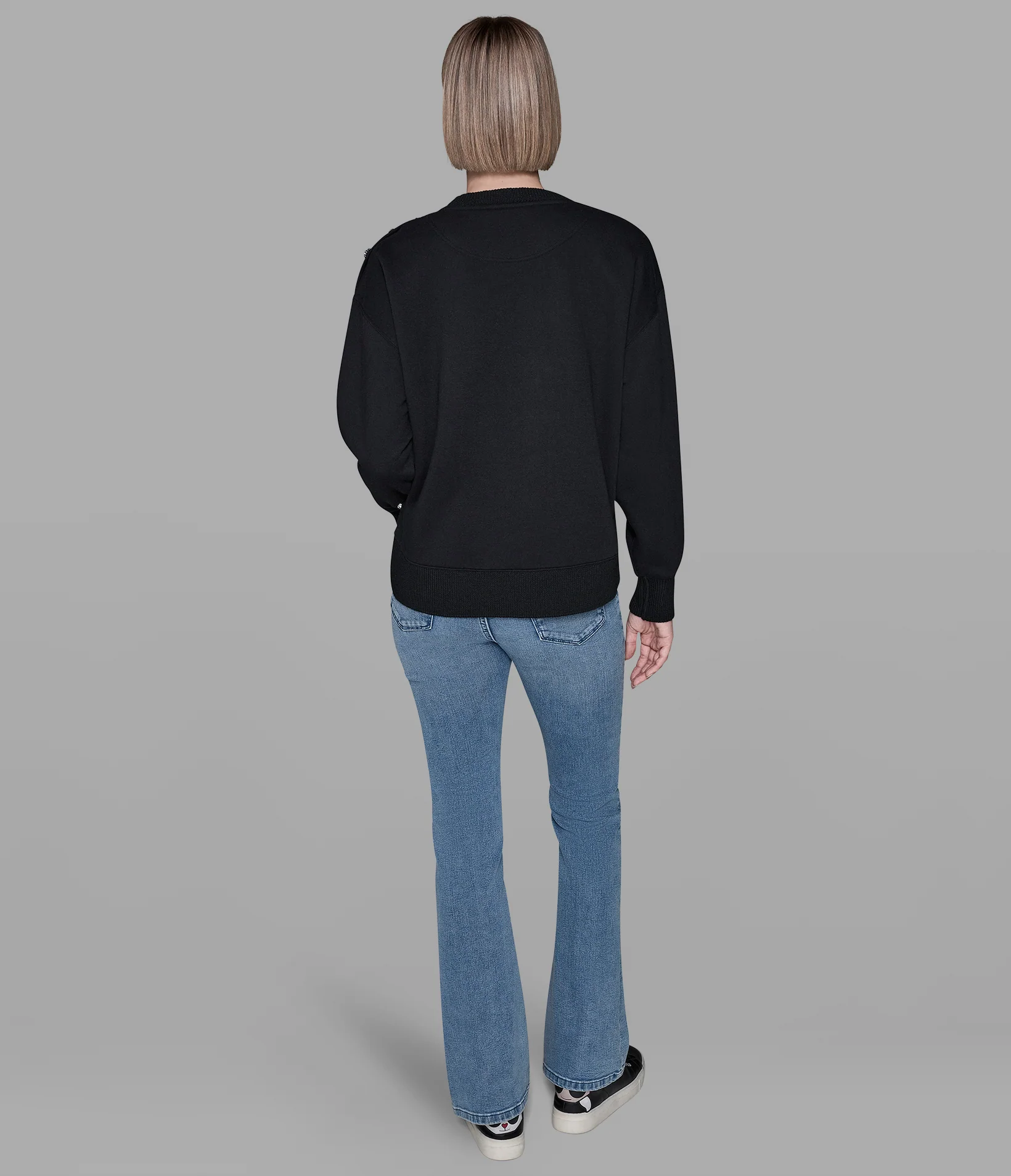 FLEECE WHIMSY SWEATSHIRT - BLACK - Image 2