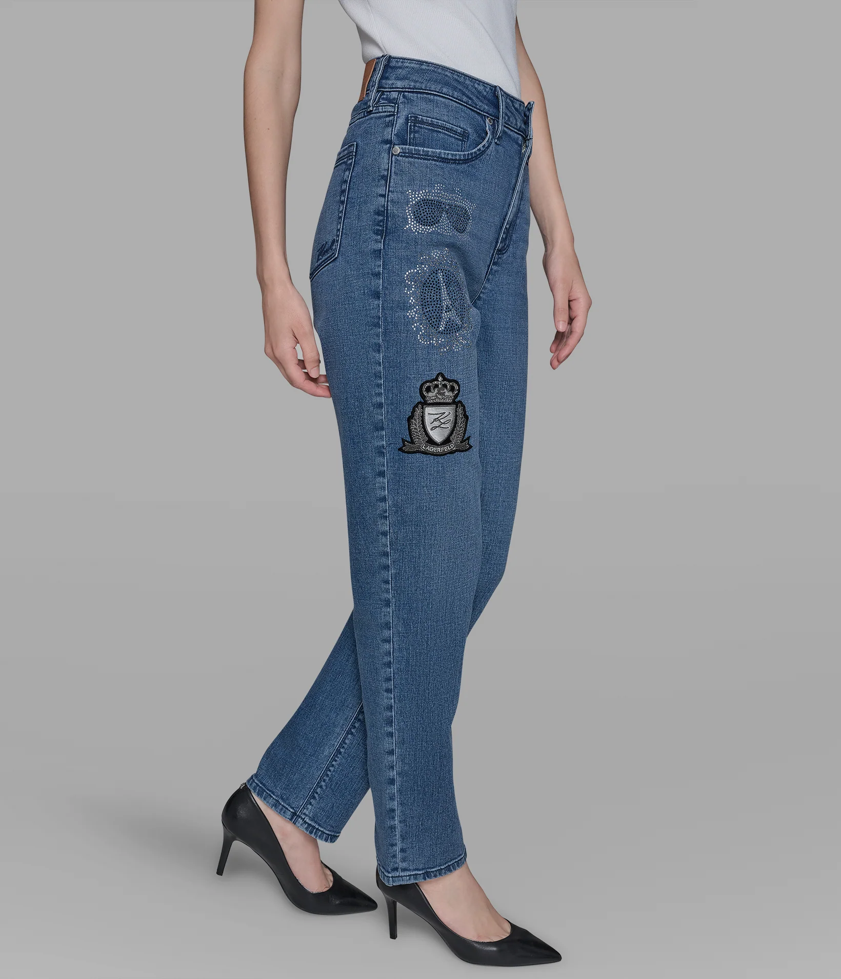 STRAIGHT LEG JEAN WITH PATCHES - Image 3