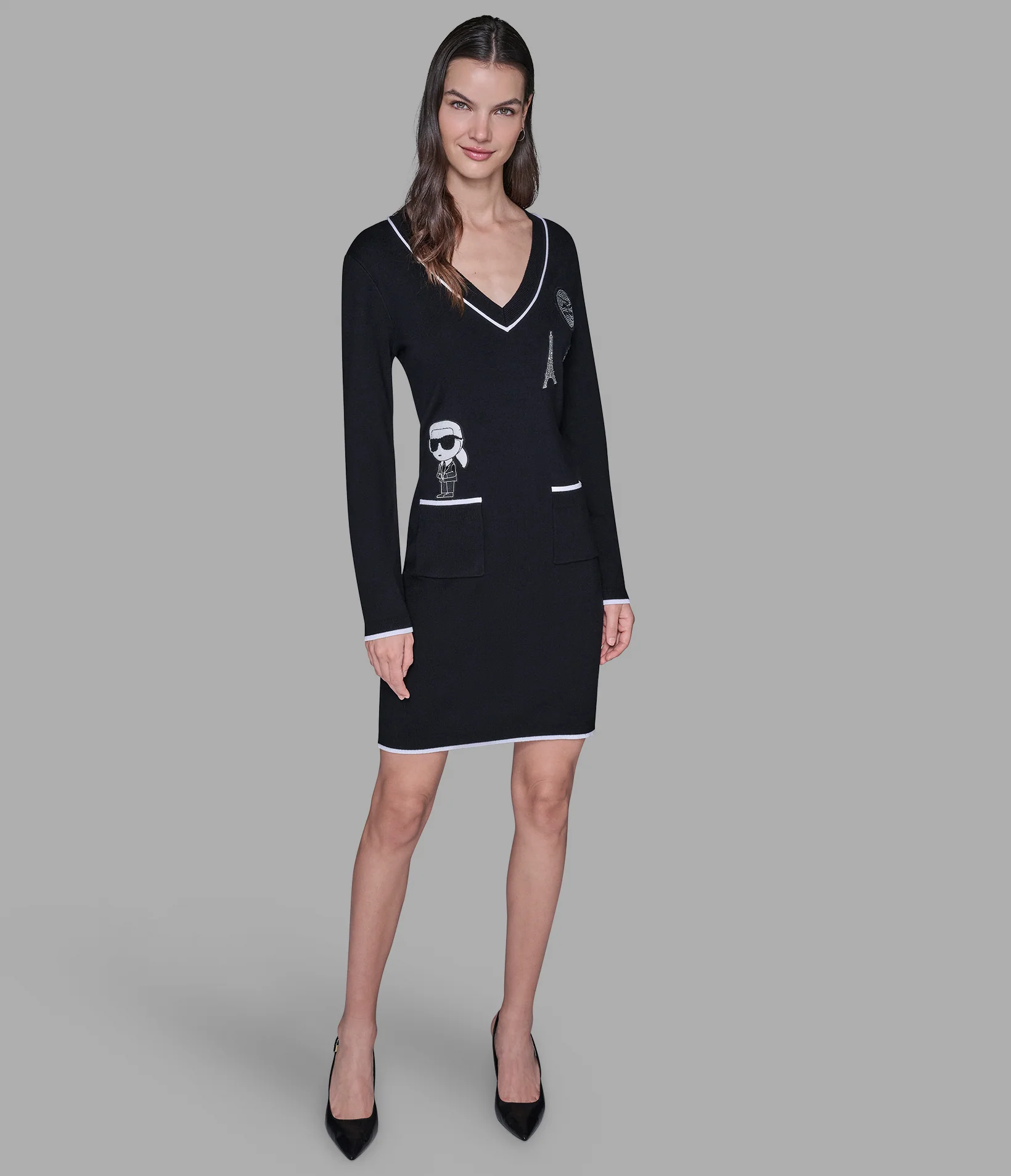 SWEATER DRESS WITH PATCH