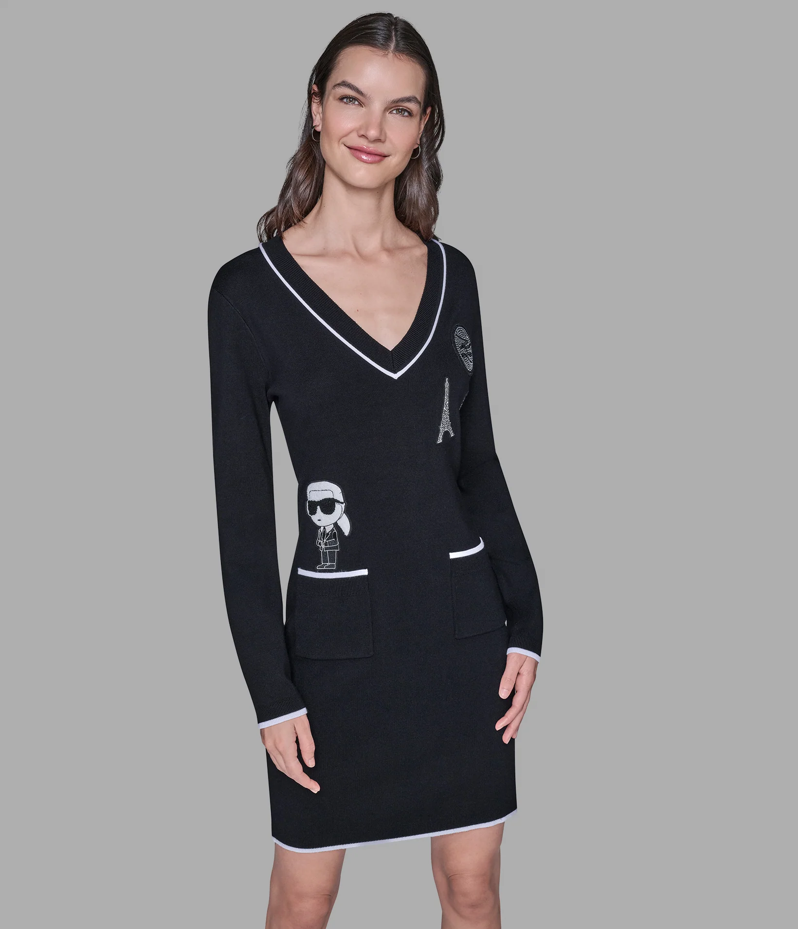 SWEATER DRESS WITH PATCH - Image 4