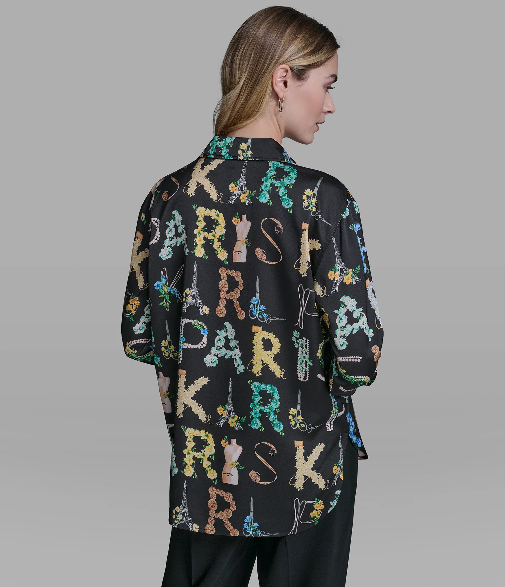 LONG SLEEVE KARL ATELIER PRINT BLOUSE - Image 3