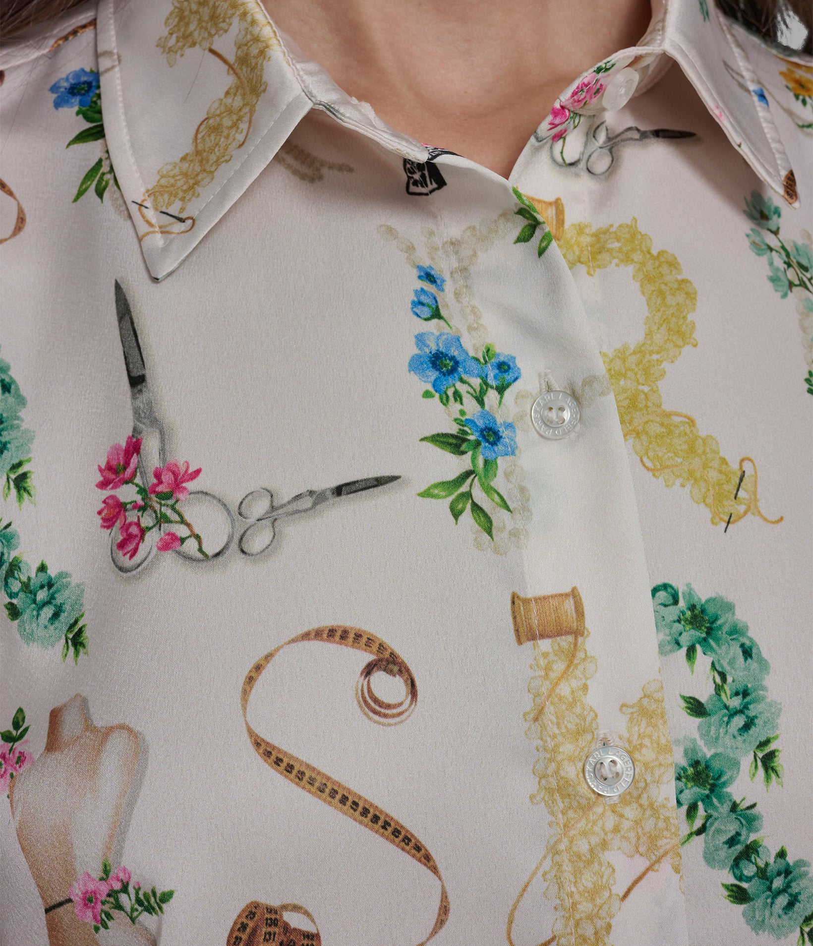 LONG SLEEVE KARL ATELIER PRINT BLOUSE - Image 6