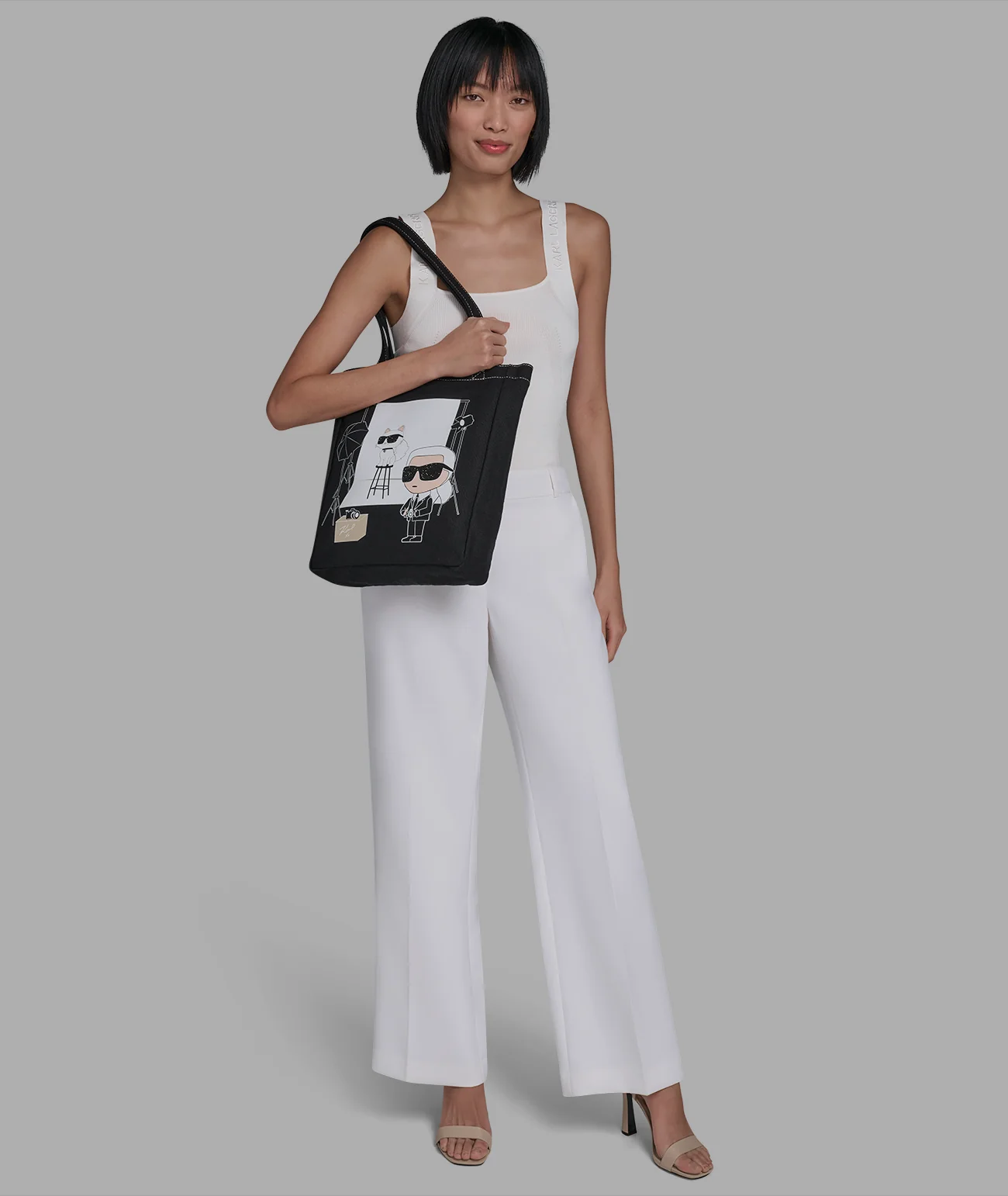 CANNES KARL & CHOUPETTE PHOTOSHOOT CANVAS TOTE - Image 6