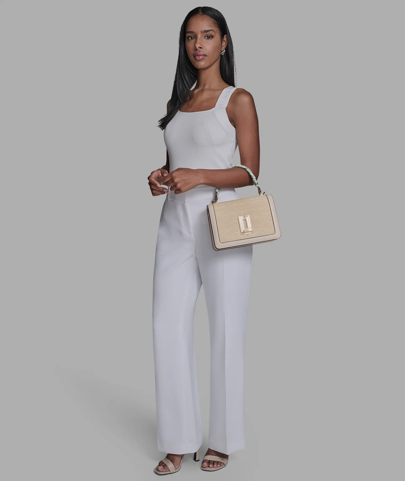 SIMONE RAFFIA SATCHEL WITH FLORAL BOW - Image 8