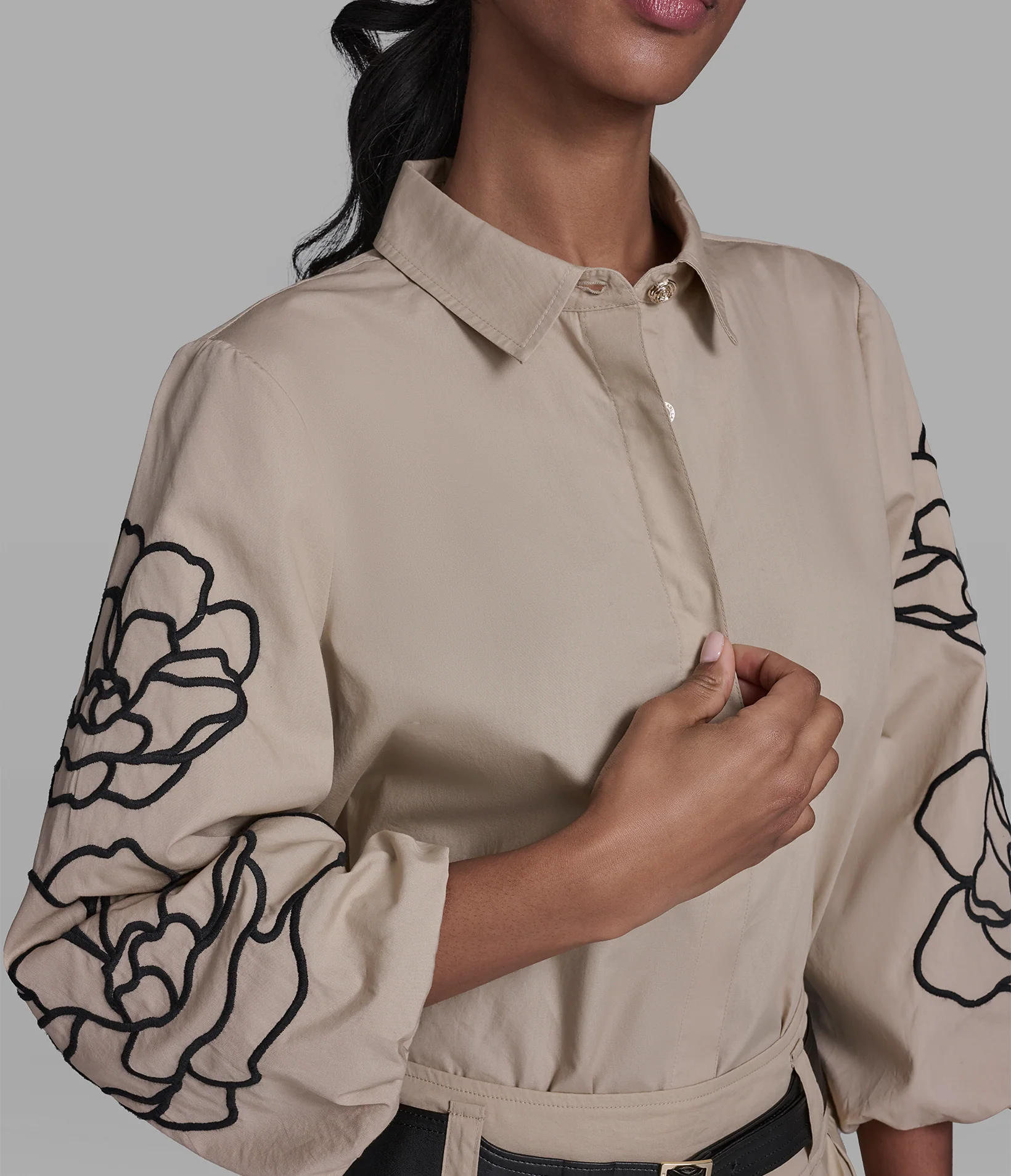 EMBROIDERED FLORAL LONG SLEEVE SHIRT - Image 7