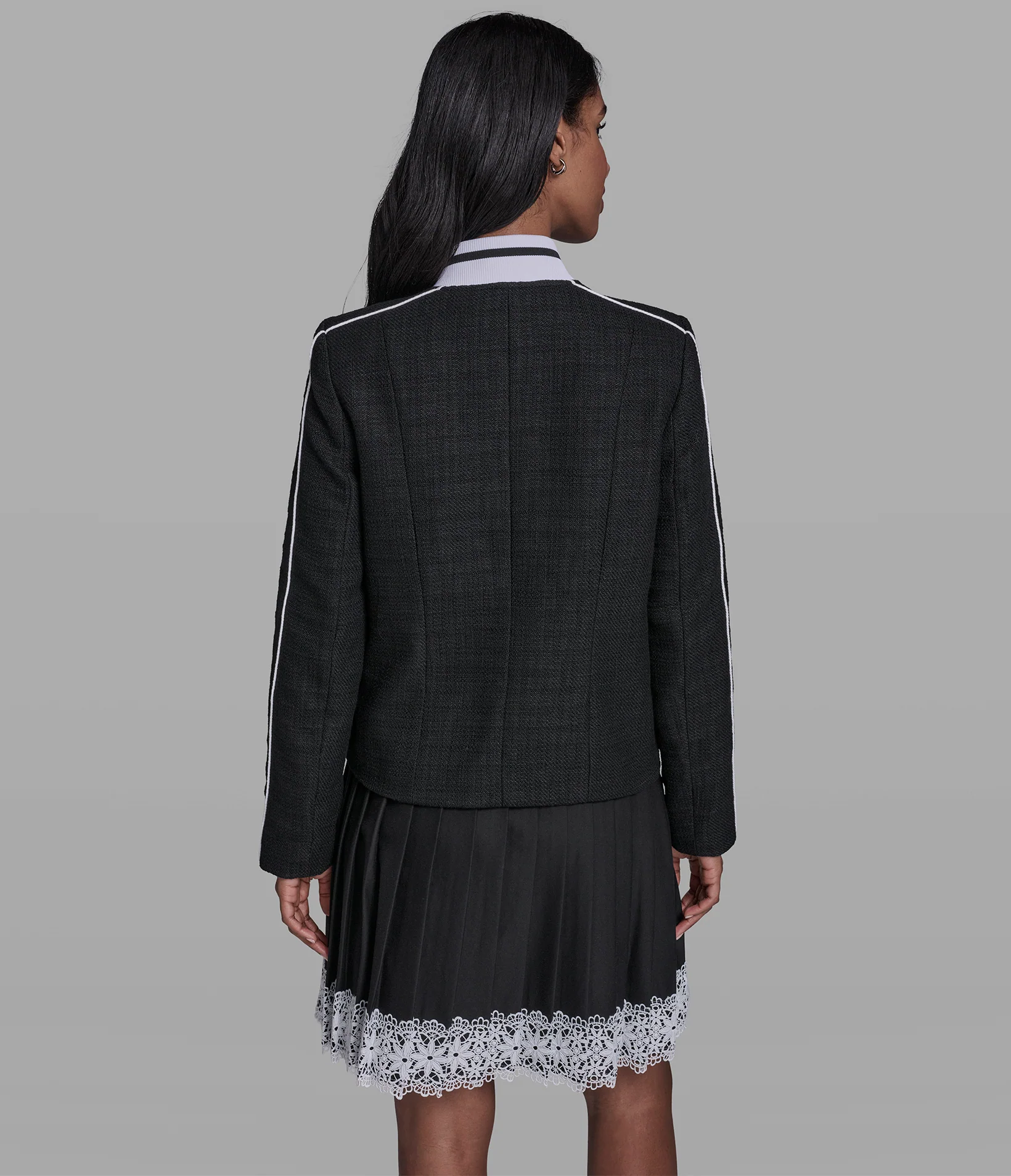TWEED JACKET VARSITY WITH PIPING - Image 2