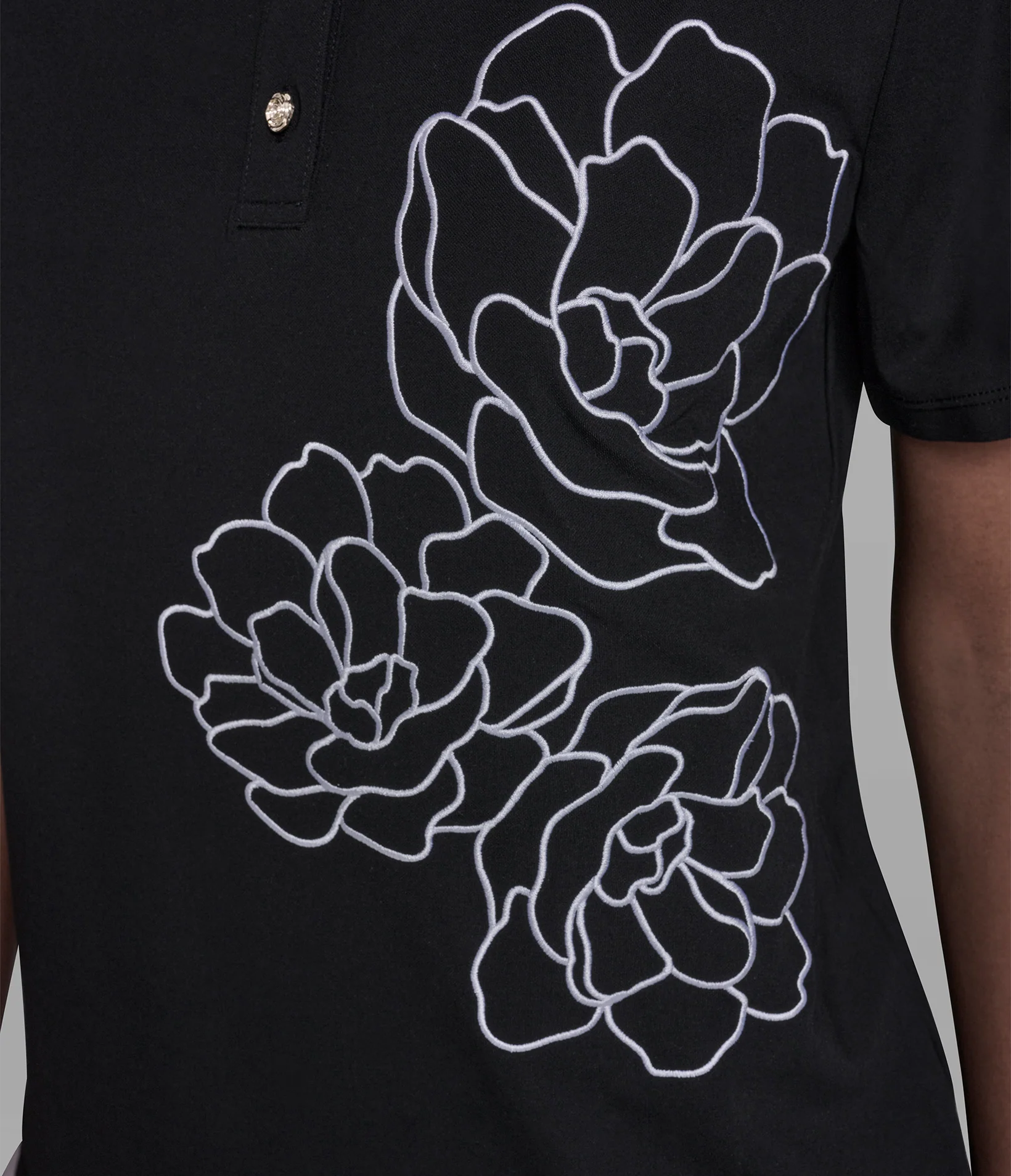 SHORT SLEEVE FLORAL KNIT POLO - Image 6