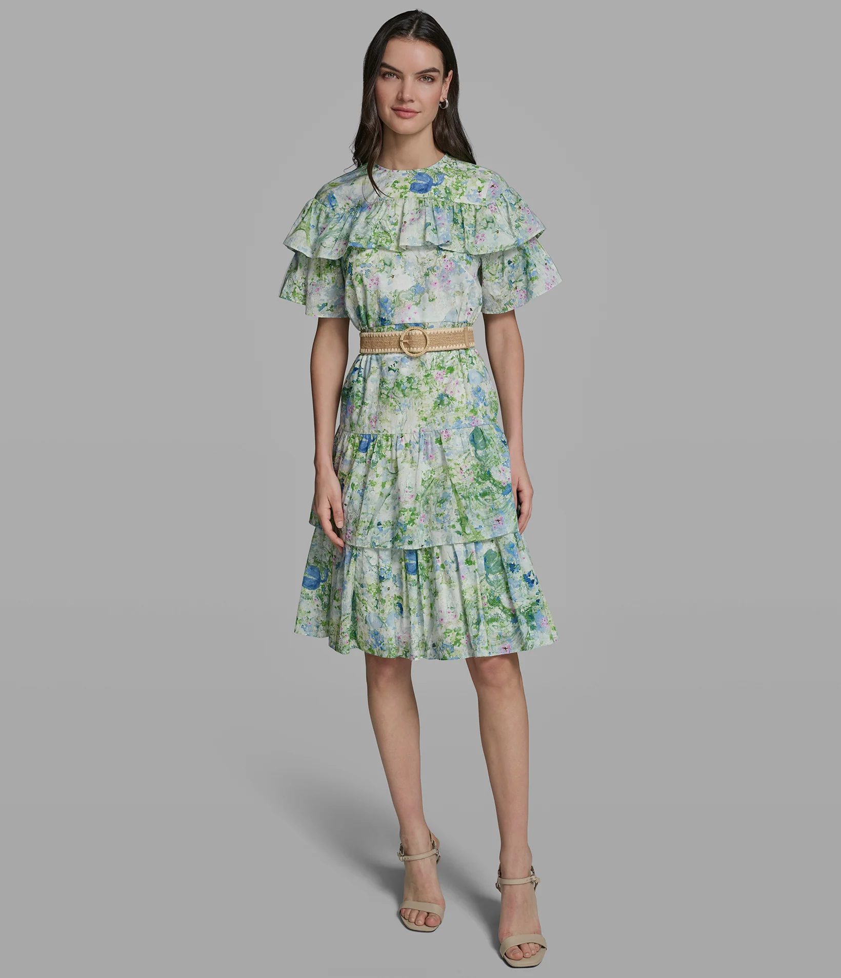 FLUTTER SLEEVE BELTED DRESS - Image 4