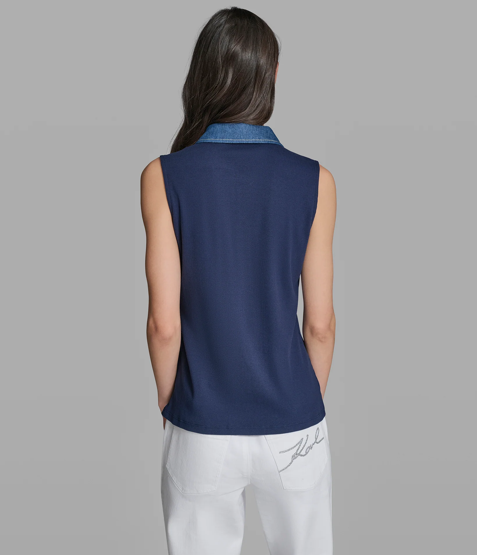 SHORT SLEEVE DENIM COLLAR POLO - Image 2