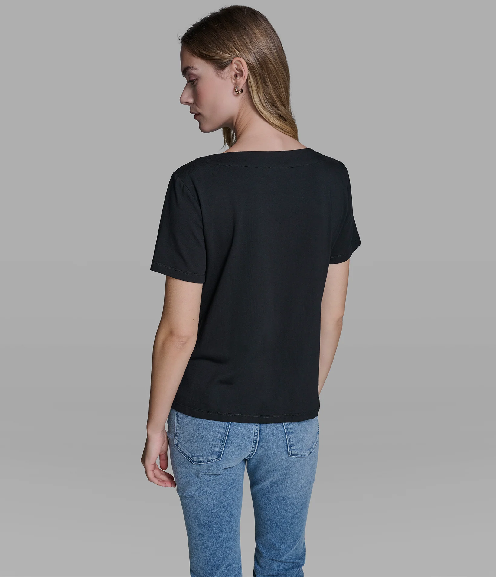 KARL SCRIPT TEE WITH PEARL TRIM - Image 2