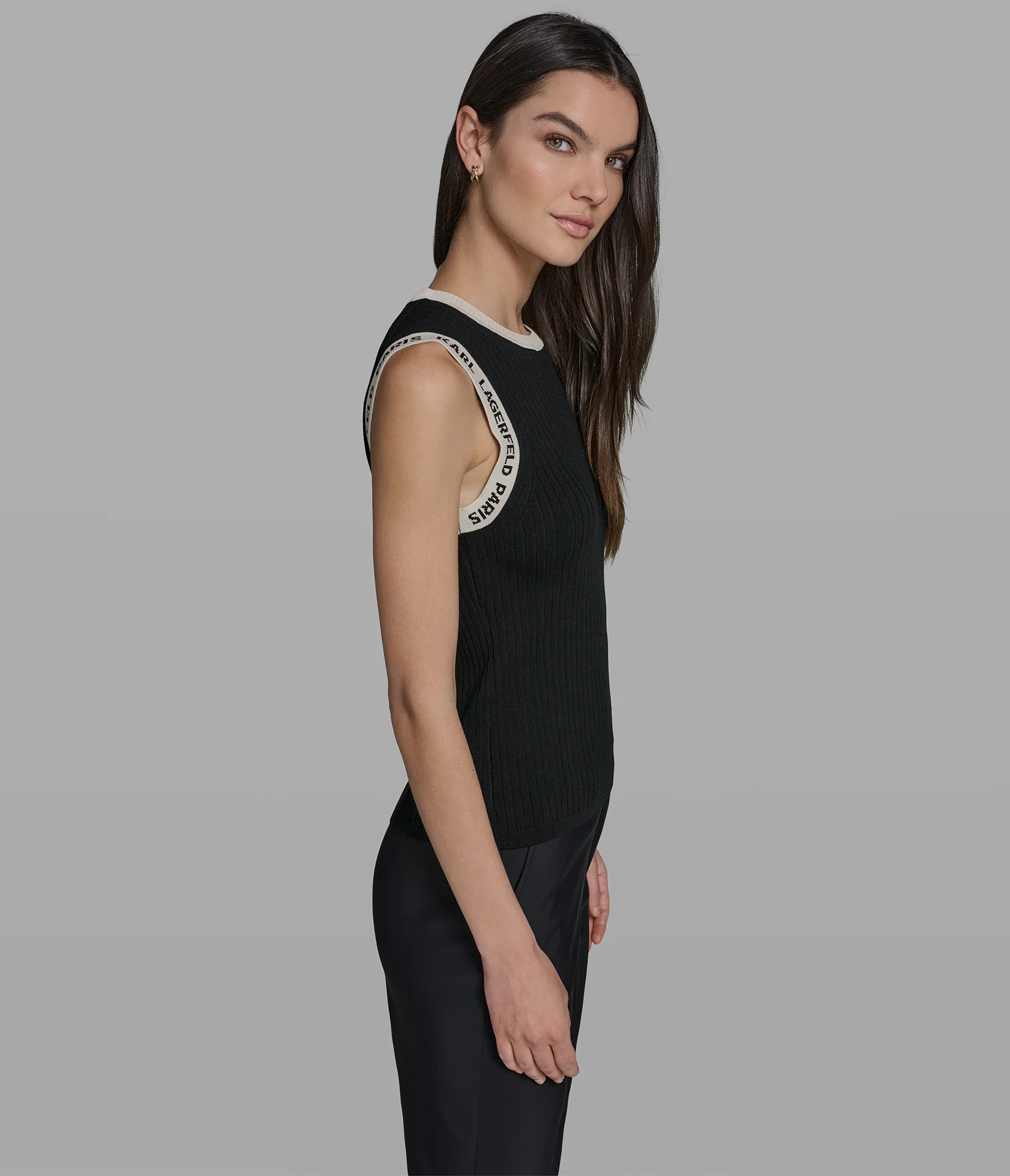 SWEATER TANK WITH LOGO TRIM DETAIL - Image 3