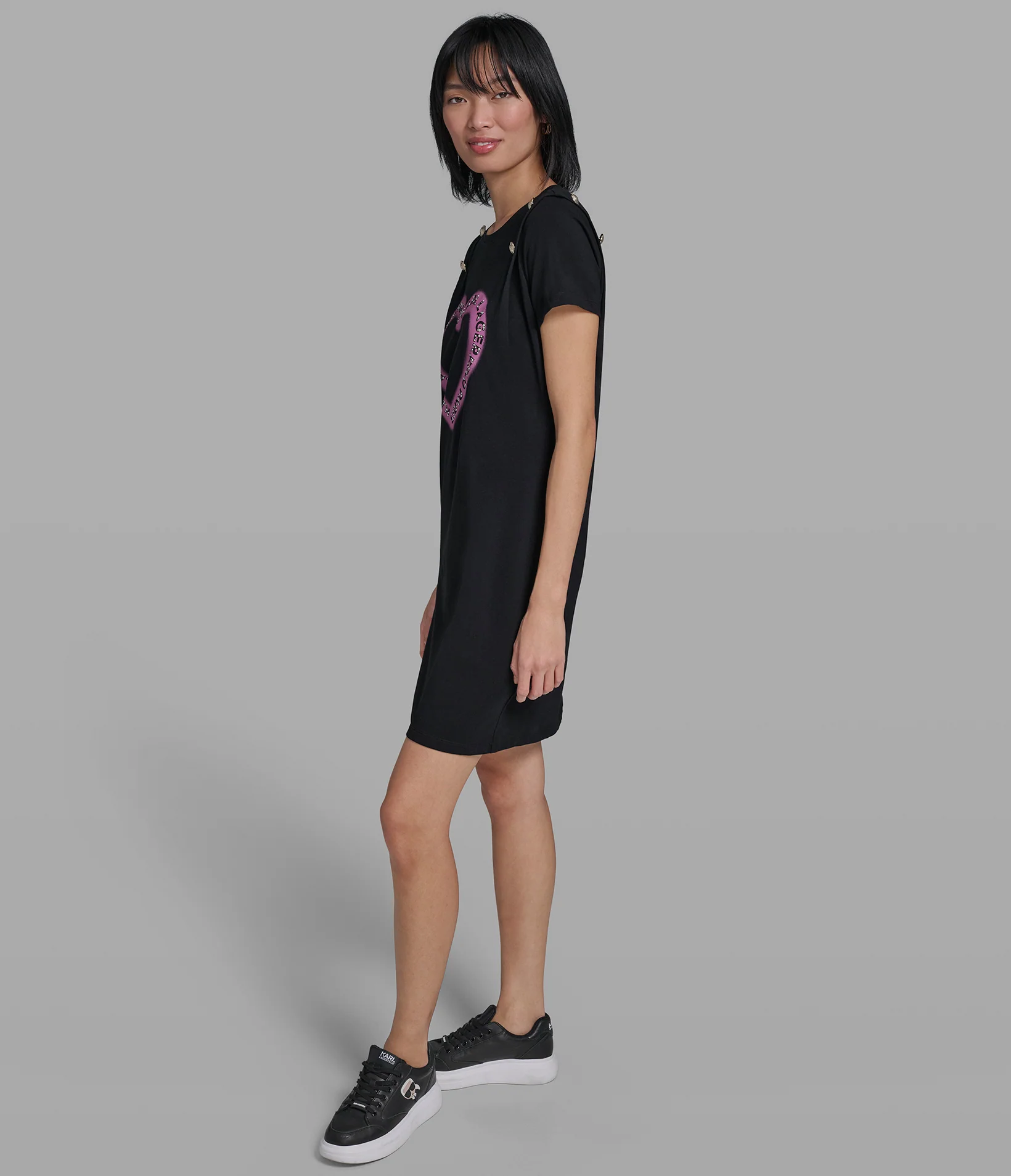 PEARL HEART T-SHIRT DRESS - Image 3