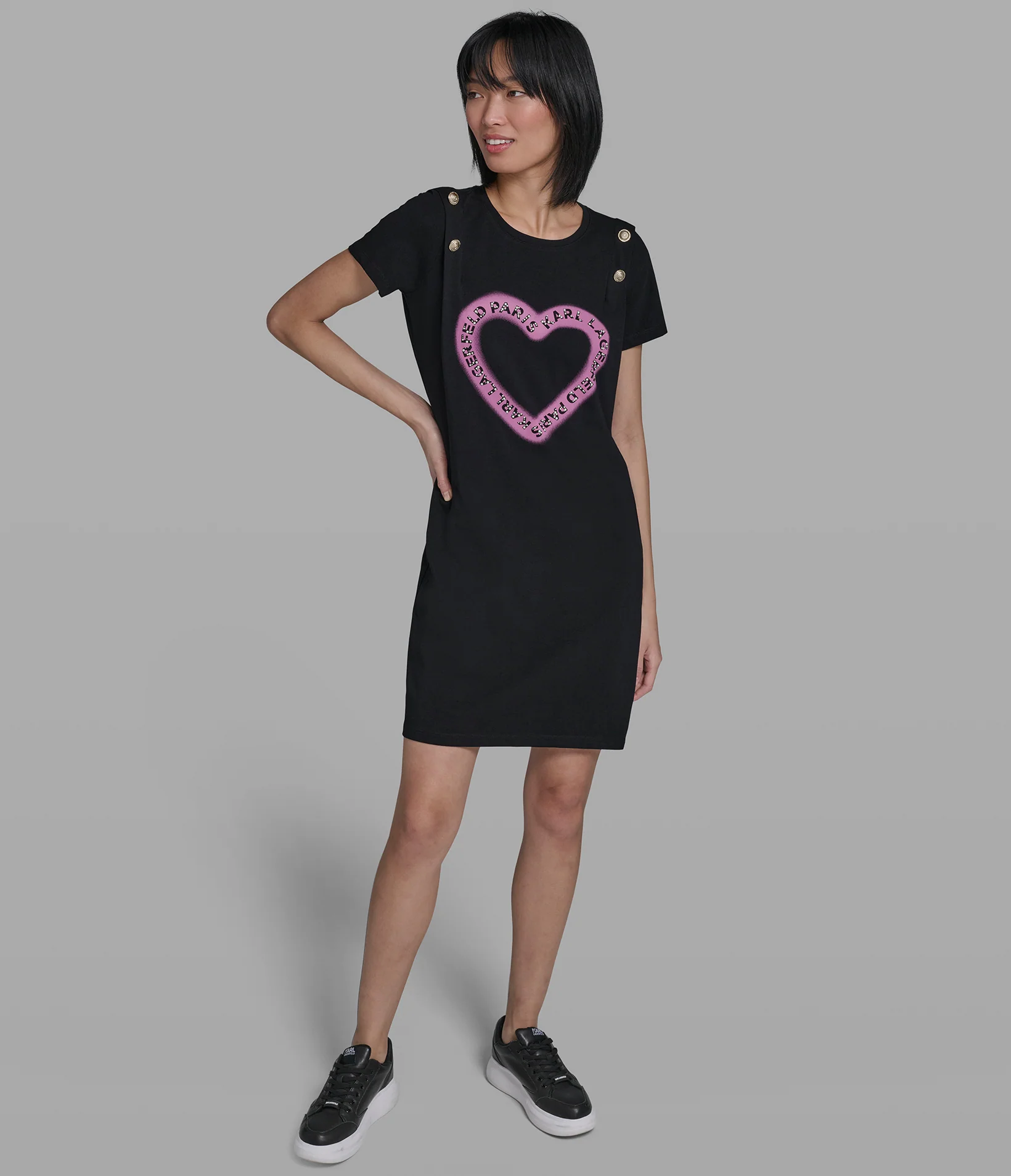 PEARL HEART T-SHIRT DRESS - Image 4