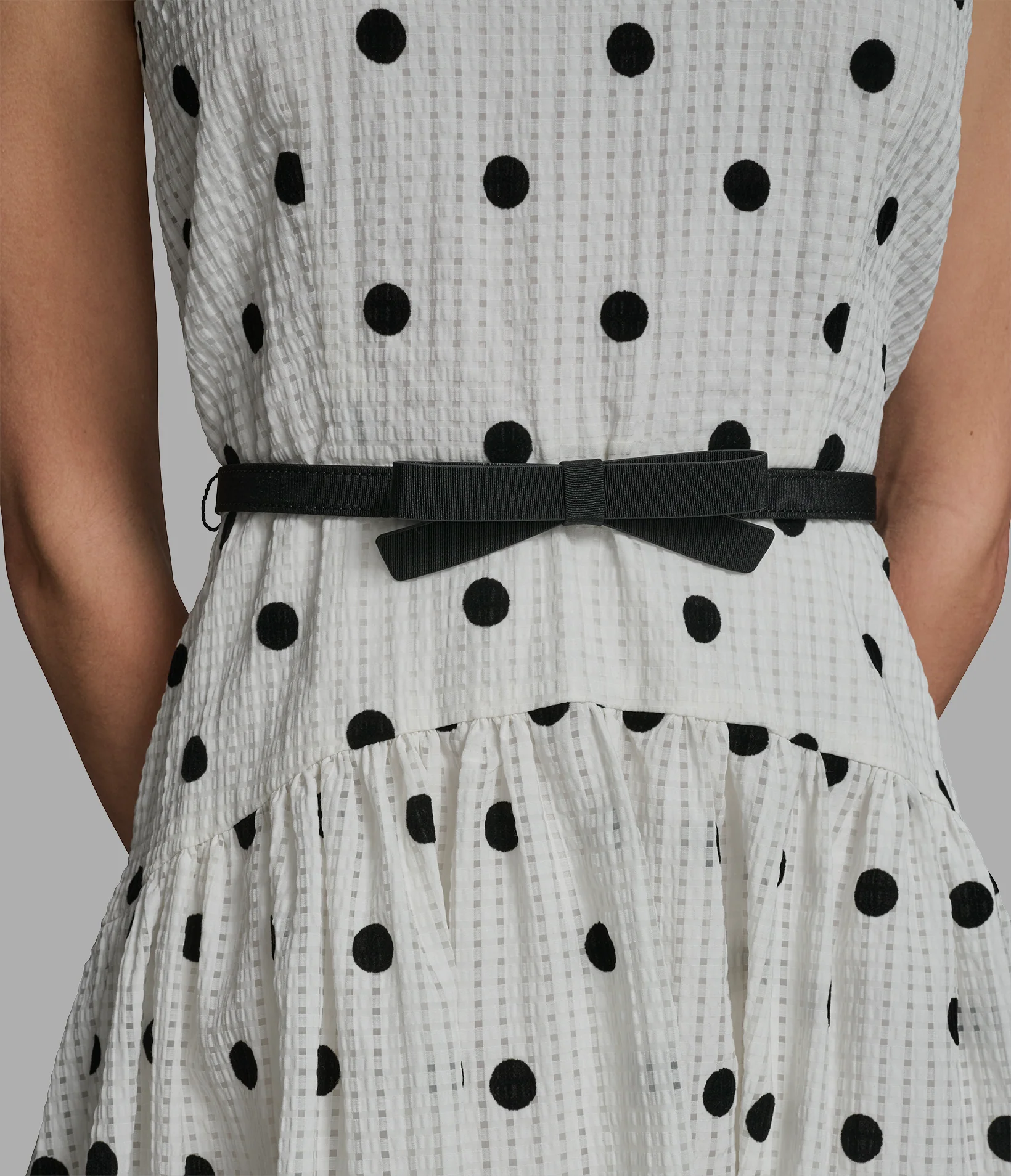 POLKA DOT SEERSUCKER A-LINE DRESS - Image 5
