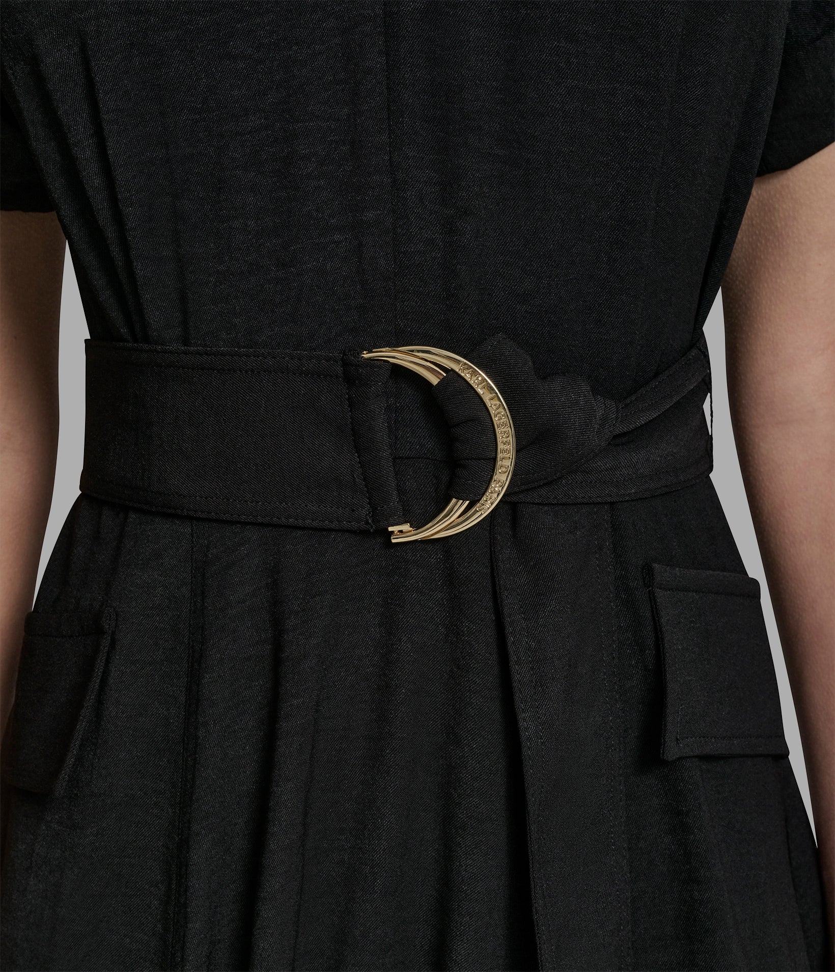 SHORT SLEEVE BELTED MIDI DRESS - Image 5