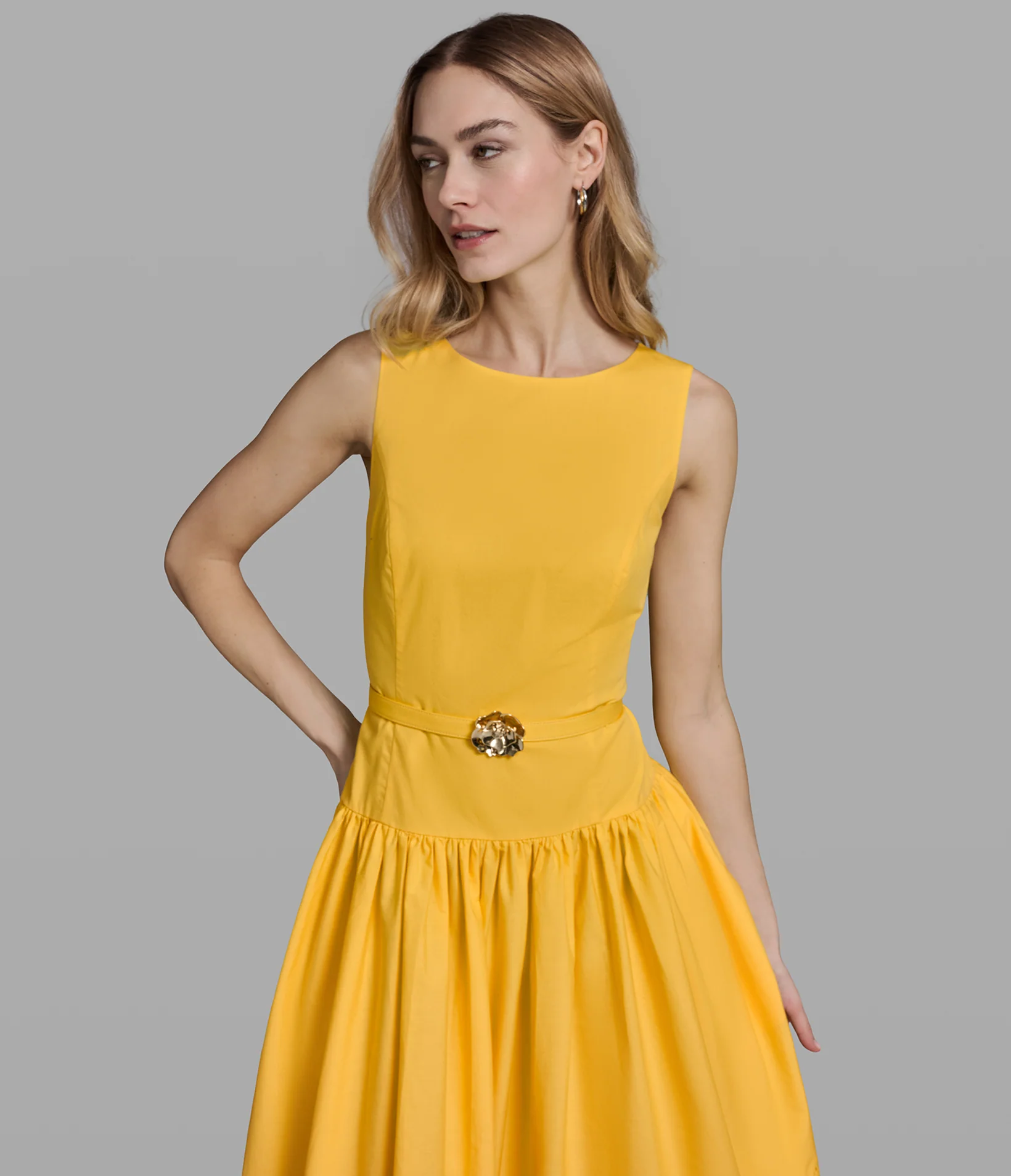SLEEVELESS EYELET DROP WAIST DRESS - Image 4