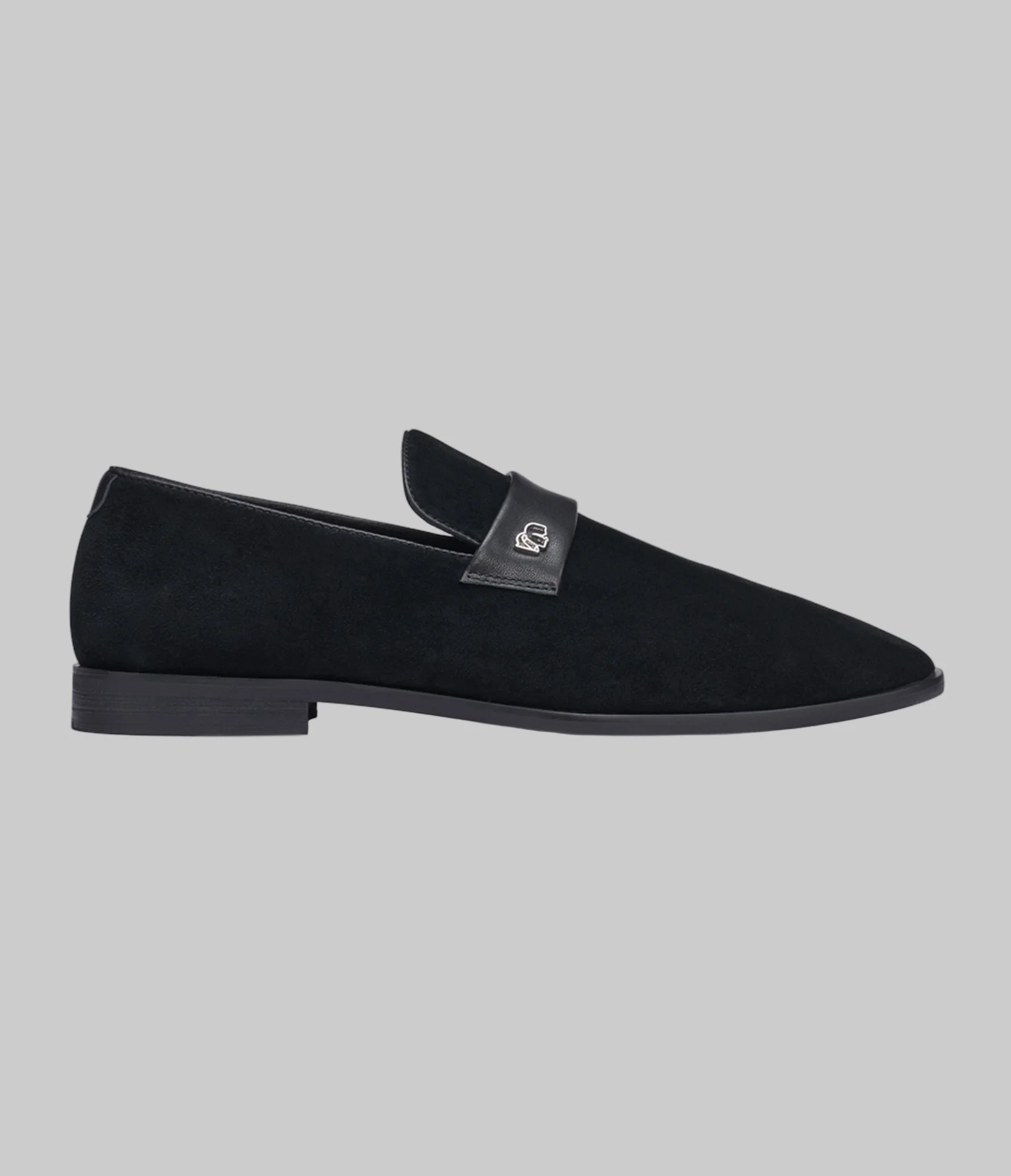 SUEDE EVENING LOAFER WITH LEATHER BAND