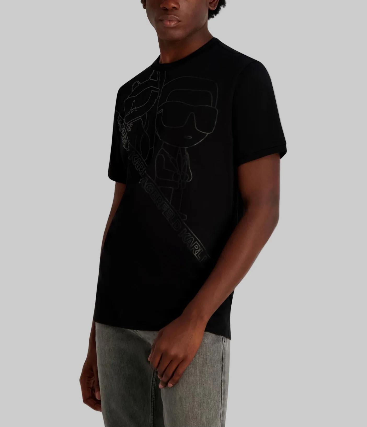 OVERSIZED OUTLINE KARL AND CHOUPETTE TEE - Image 3