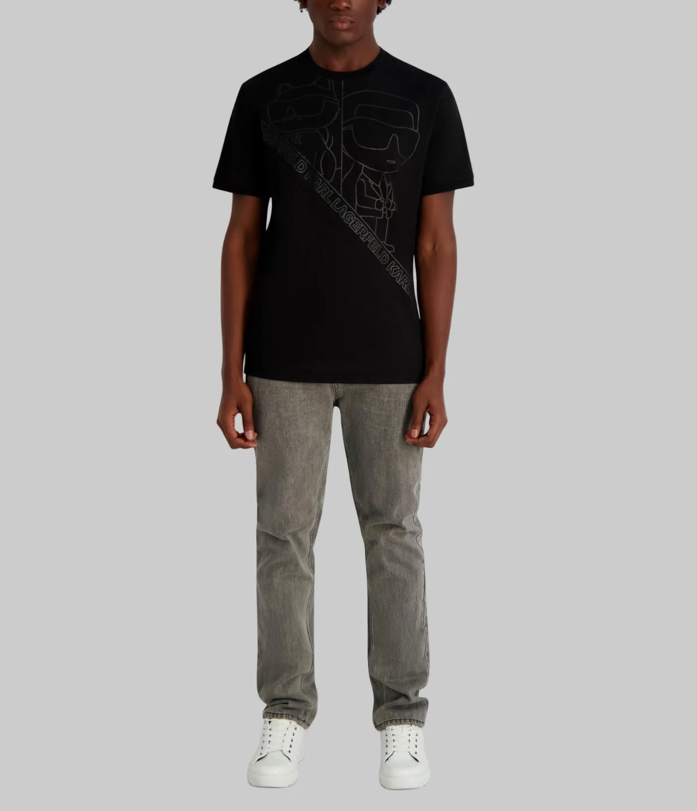 OVERSIZED OUTLINE KARL AND CHOUPETTE TEE - Image 4