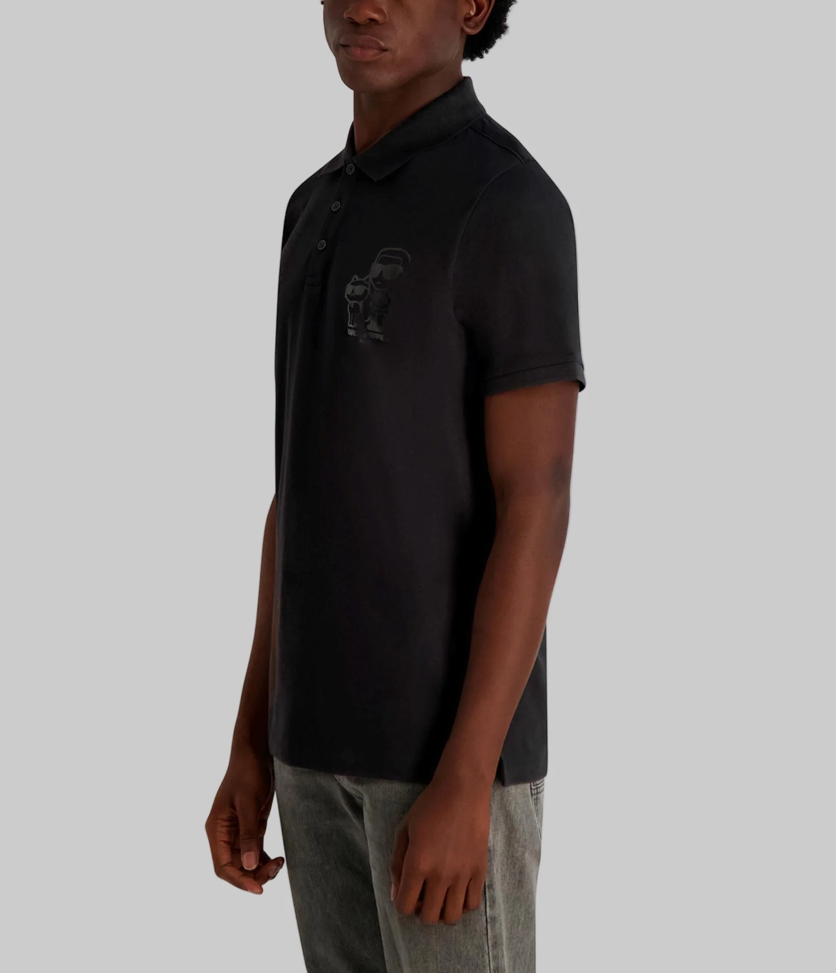 PIQUE POLO WITH PRINTED KARL AND CHOUPETTE - Image 3