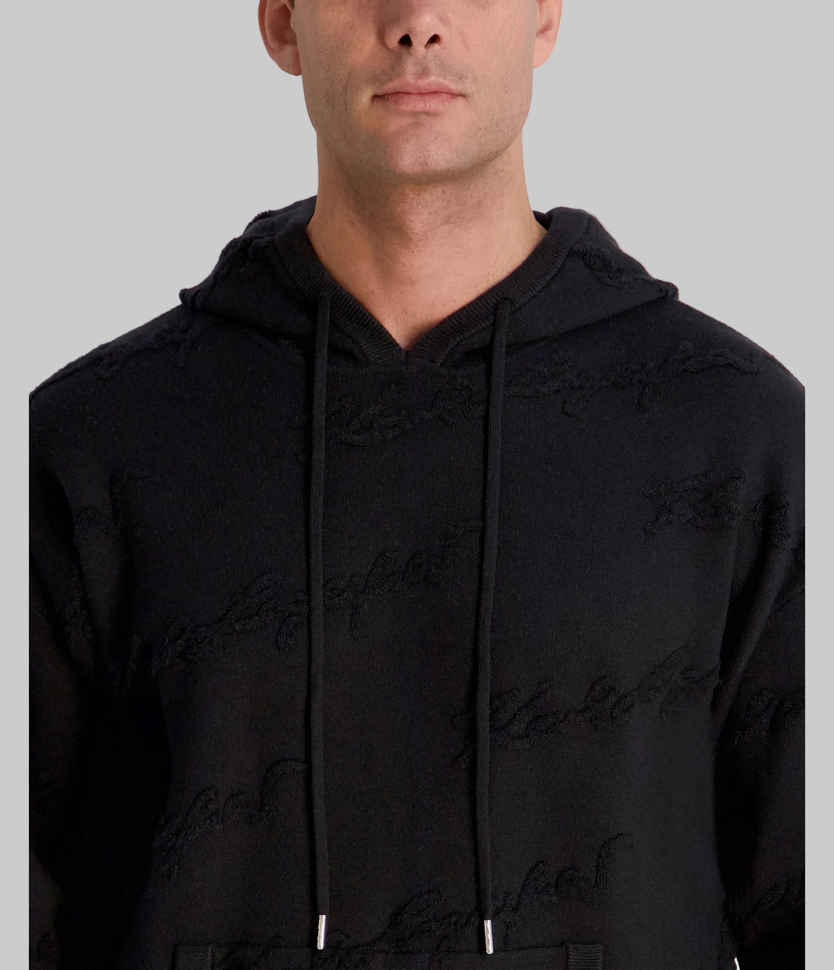 SWEATER HOODIE WITH TONAL CHENILLE SIGNATURE - Image 5