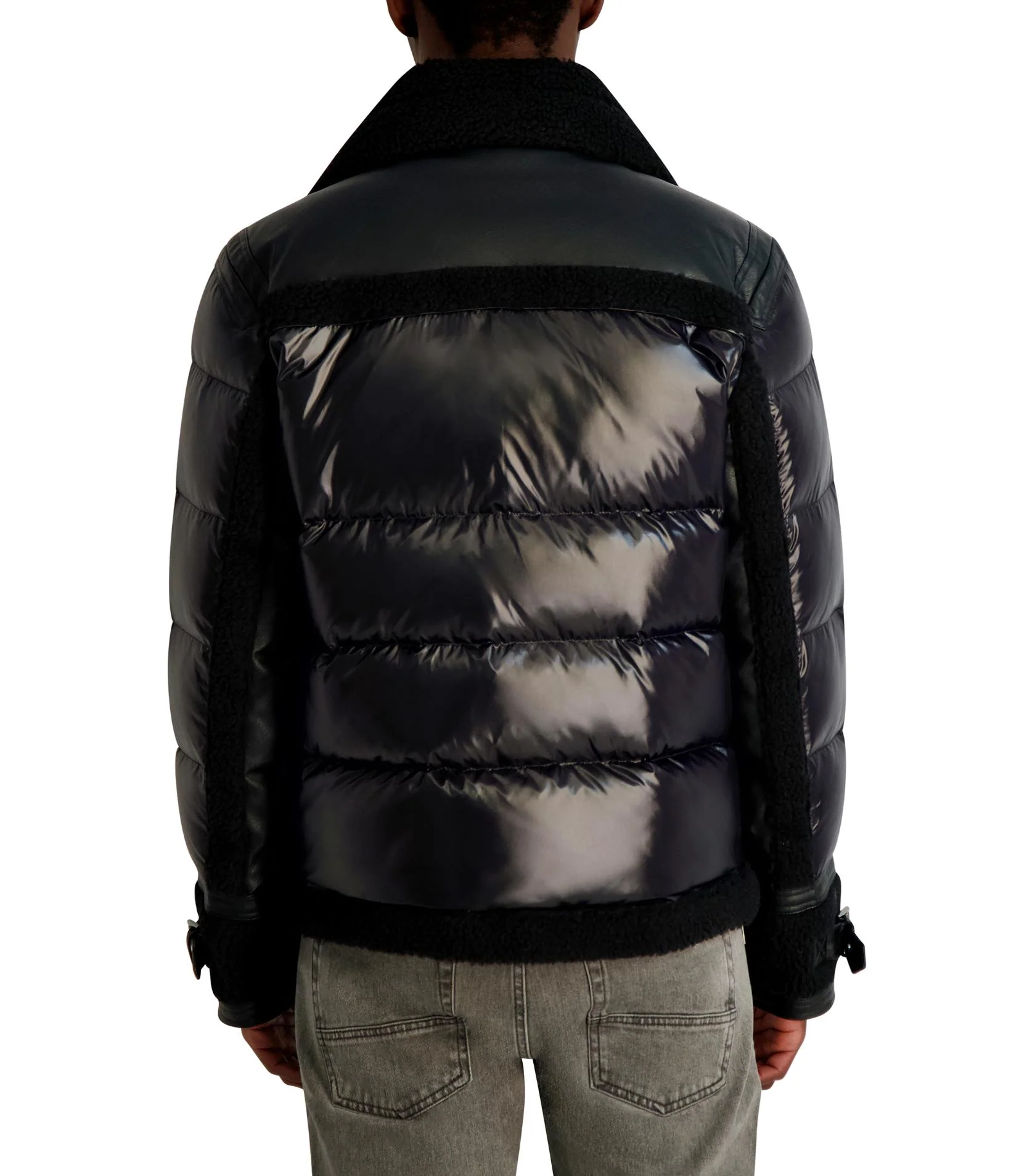 FAUX SHEARLING MIXED MEDIA JACKET - Image 2