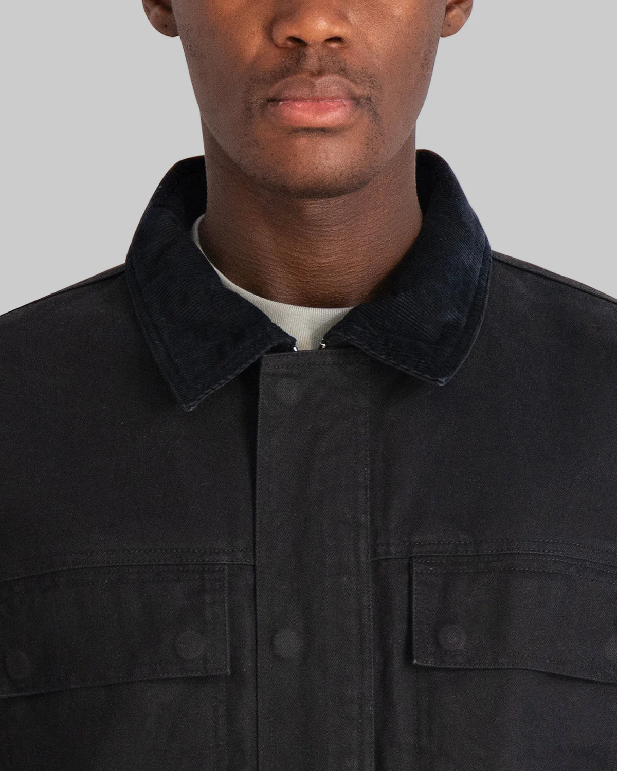 WAXED COTTON FIELD JACKET WITH CORDUROY COLLAR - Image 5