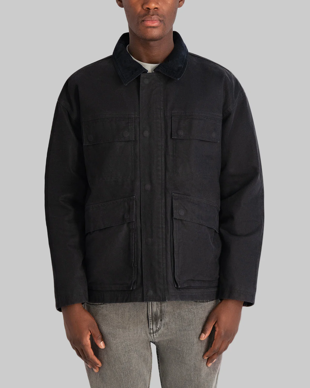 WAXED COTTON FIELD JACKET WITH CORDUROY COLLAR - Image 6