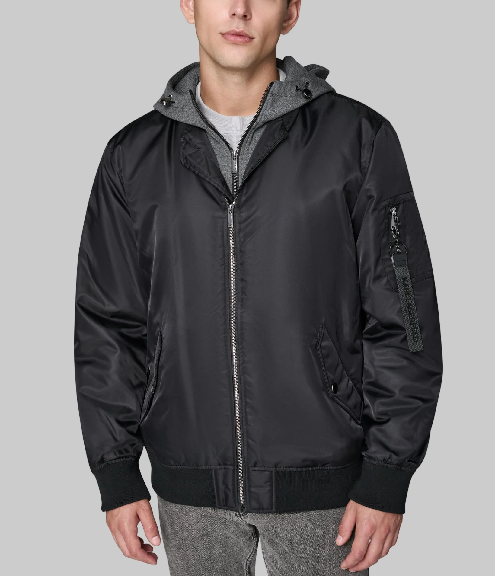 HOODED SIGNATURE LOGO BOMBER JACKET - Image 5
