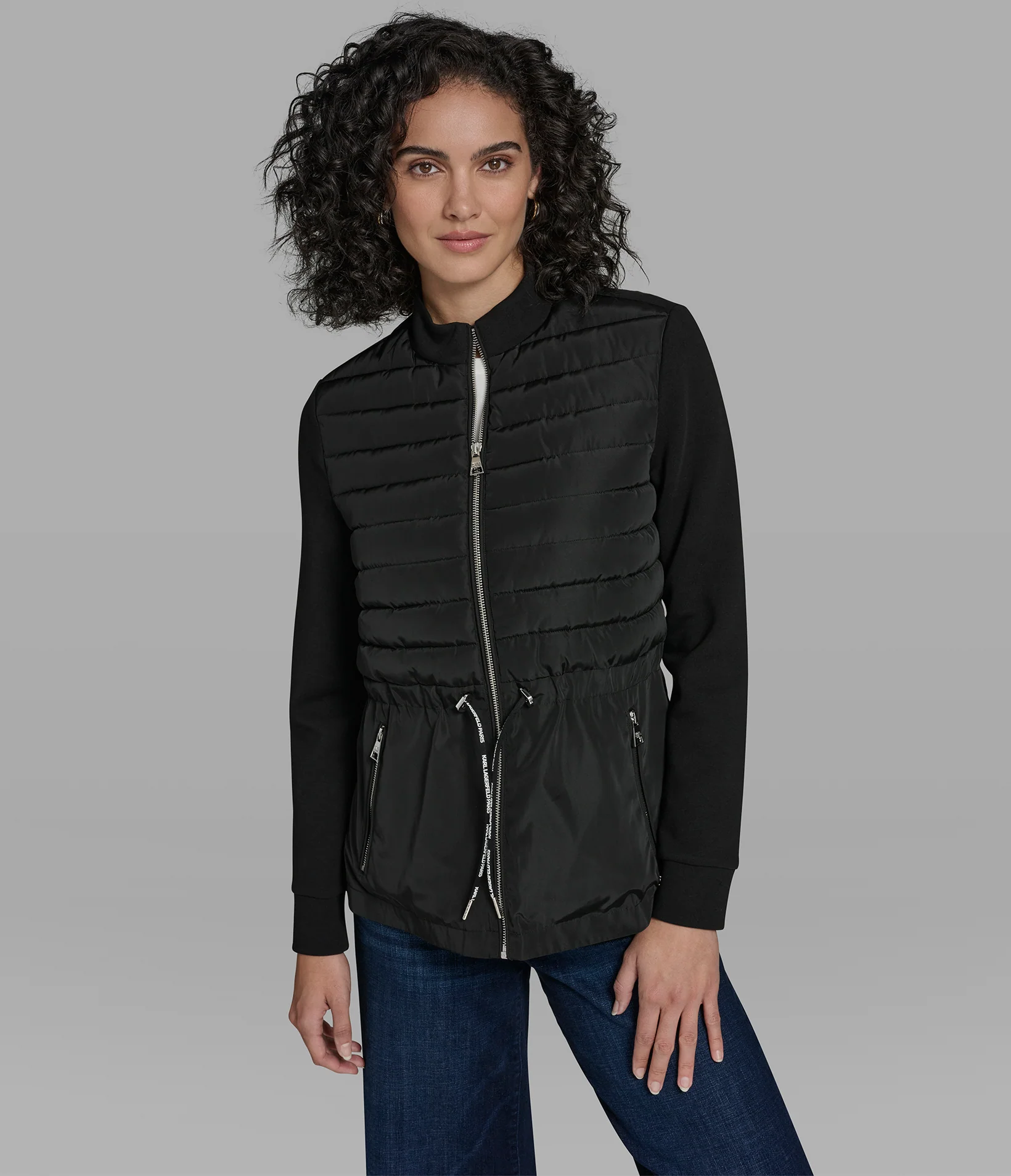 MIXED MEDIA QUILTED JACKET - Image 2