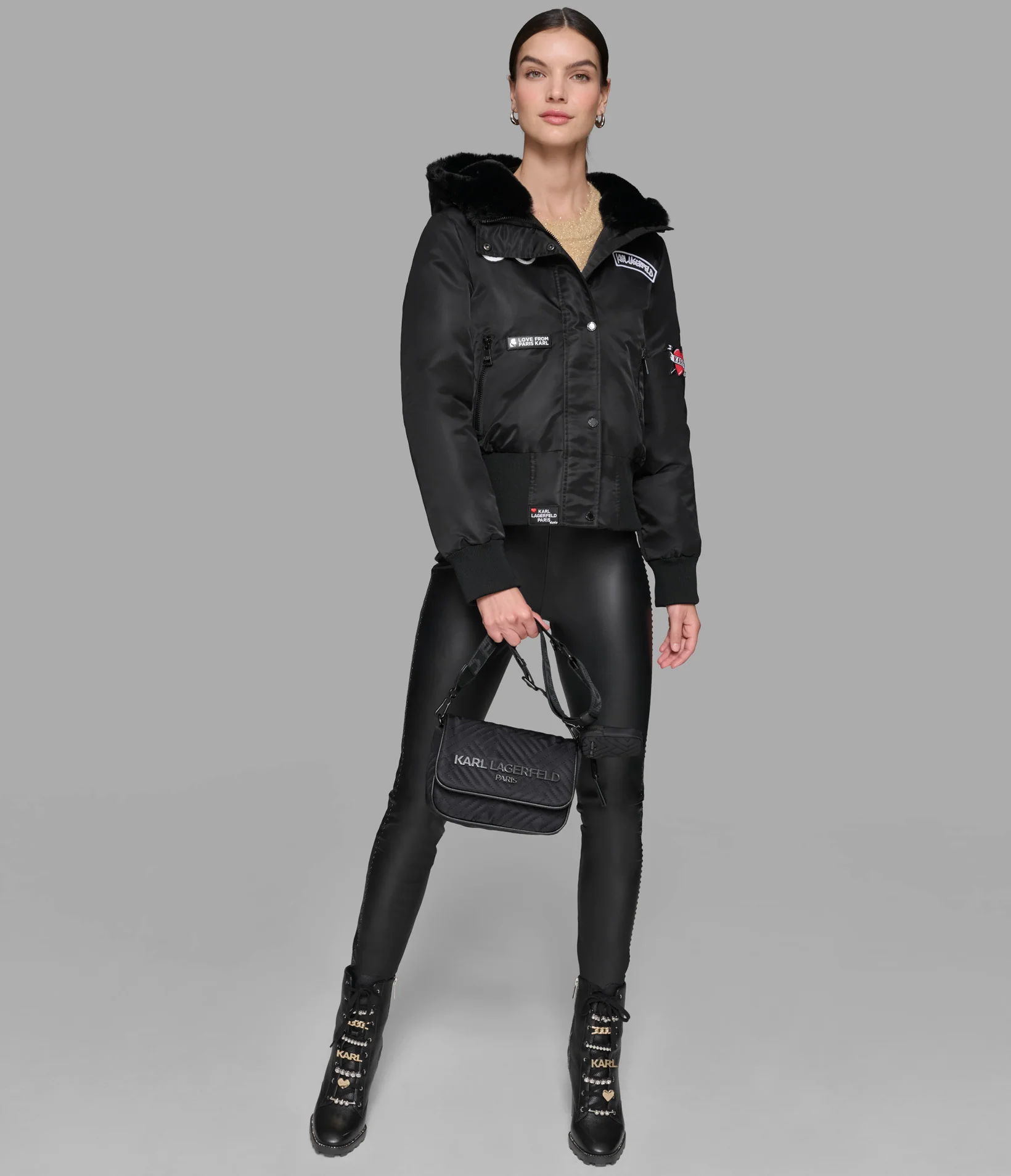 LOGO PATCH HOODED BOMBER JACKET - Image 6